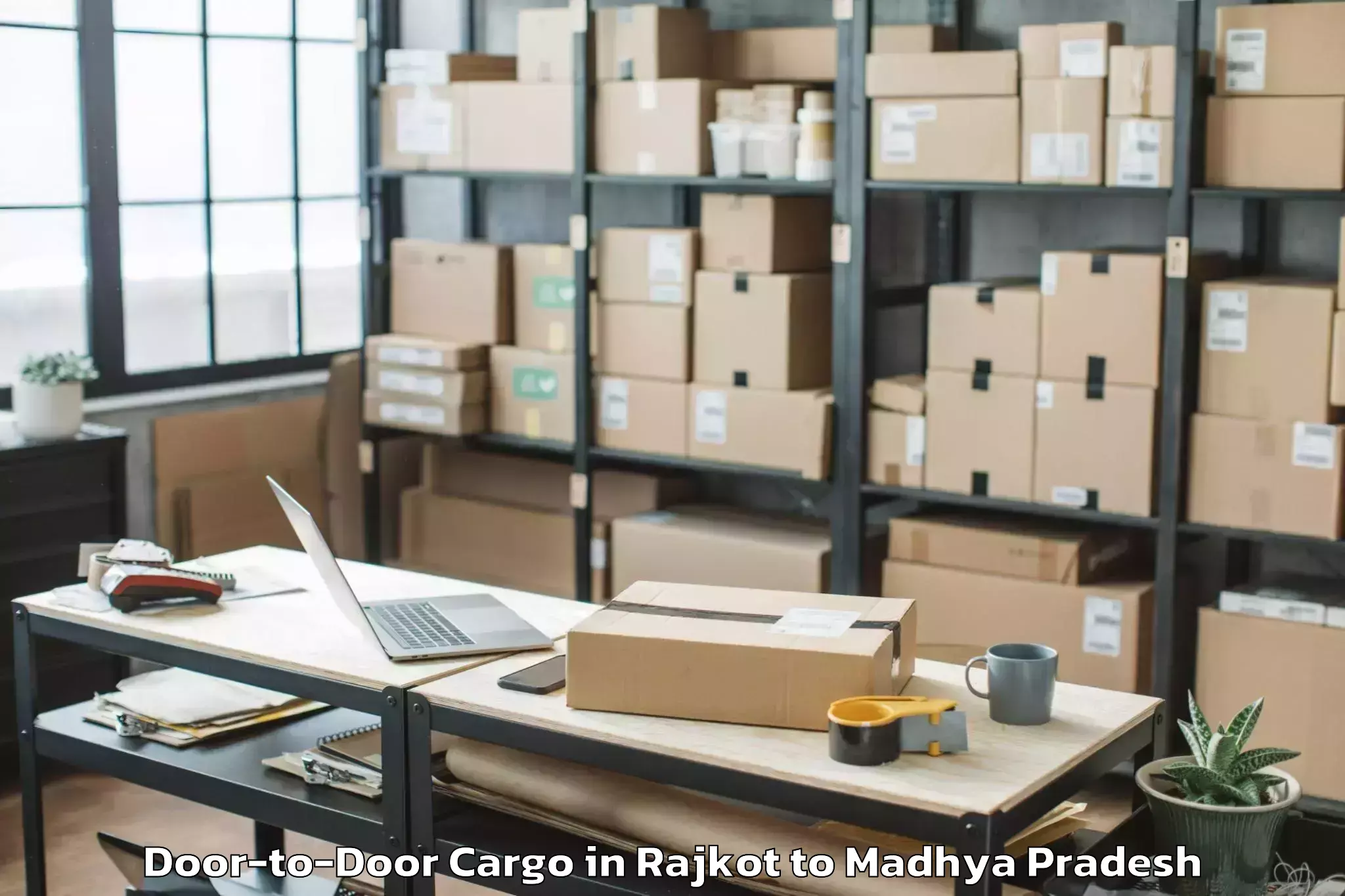 Book Rajkot to Satwas Door To Door Cargo Online